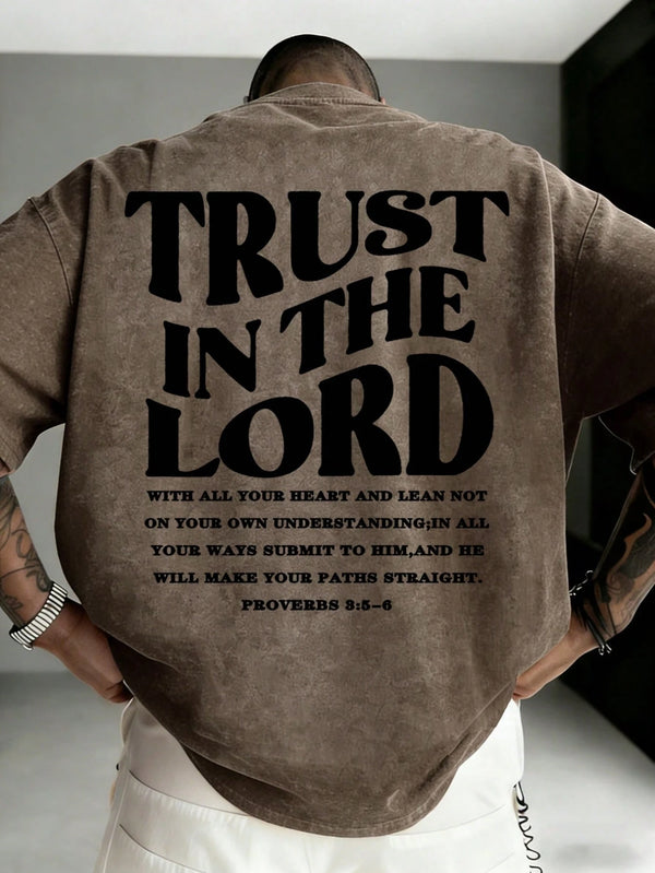 Zrgoth Men's Casual Versatile Simple Faith & Inspirational Graphic Print Short Sleeve T-Shirt